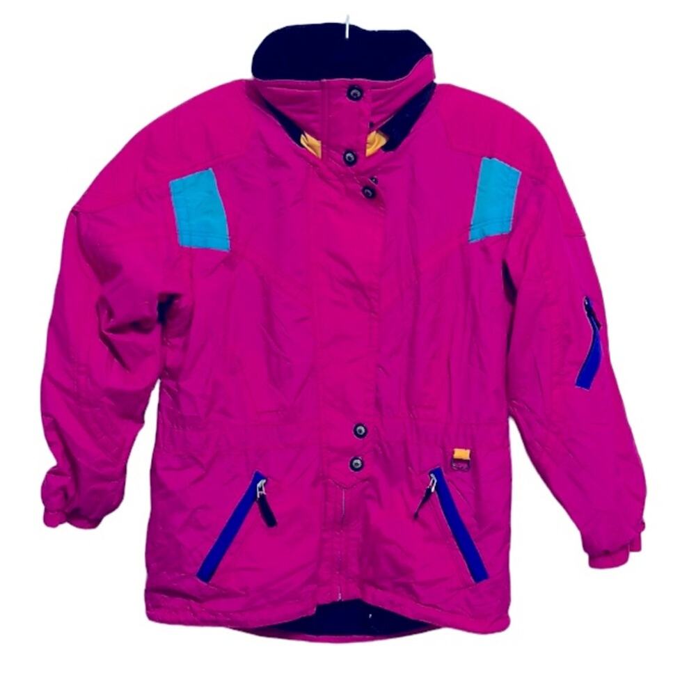 Obermeyer 90s vintage bright pink ski jacket juniors size 16